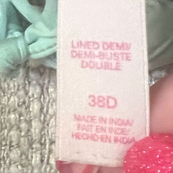 Victoria’s Secret lightly lined Demi navy/seafoam cage bra size 38D - Picture 8 of 8